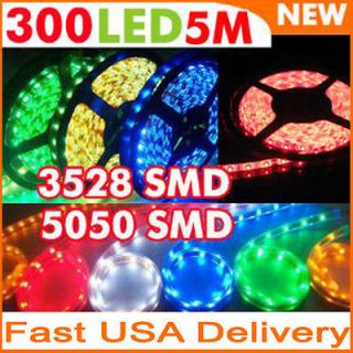 5M 12V IP65 Waterproof 300 LED Strip Light 3528/5050 SMD String Ribbon 