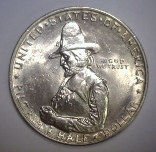 1920 Pilgrim Tercentenary Commemorative Silver Half BU Uncirculated 