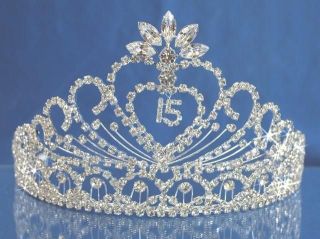 Quinceanera 15 Birthday Tiara Crystal Princess Party Prom 1337FA