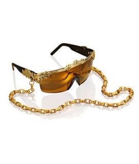 NWT Authentic ANNA DELLO RUSSO H&M Gold Chain Tinted Sunglasses RARE 