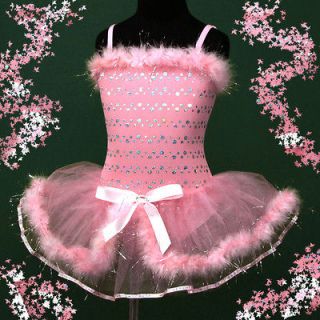 p011 Xmas Holiday Pink Dance Ballet Party Tutu Skirt Girls Dress 3 