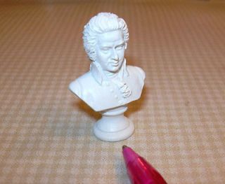 Miniature White Resin Bust of Mozart DOLLHOUSE Miniatures 1/12 Scale