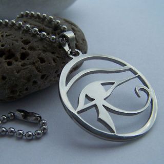 Eye of Ra / Horus stainless steel pendant on ball chain necklace
