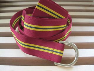 Polo Ralph Lauren Small Grosgrain Ribbon Striped Belt RL67 Red