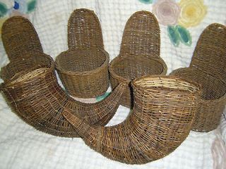 lot wicker baskets wall hanging and table top time left