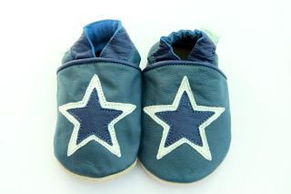 NEW LEATHER BABY SHOES 0 6,6 12,12 18​,18 24mths STARS
