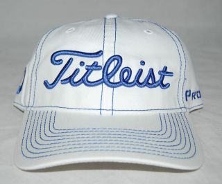   TITLEIST CONTRAST STITCH ADJUSTABLE GOLF HAT   WHITE/BLUE   TH2ATCS 1