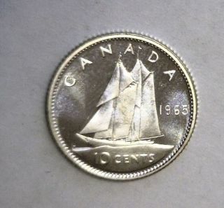 canada 10 cents 1965 proof like silver coin time left