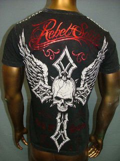 REBEL SAINTS by AFFLICTION Live Fast STAPLE Cross Wings FIGHT UFC T 