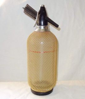 Vintage Soda Siphon glass * metal * Antique Syphon Seltzer bottle