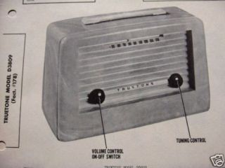truetone d3809 portable radio photofact  5 00
