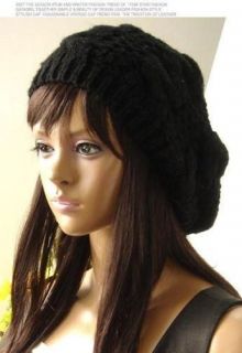 New Ladies Slouchy Beret Braided Baggy Beanie Crochet Hat Baggy Cap 10 