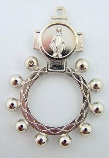   Medal Virign Mary Rosary Ring Inspirational 1 Decade Christian Gift