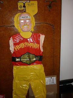 WWF Hulk Hogan Halloween Costume Boys Med. Ben Cooper 1985 4 feet tall 