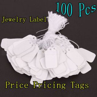100 pcs white string label jewelry price pricing tags from