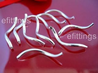 Wholesale 50 Pcs Silver Plated Curved Tube Beads Spacer Findings 25mm