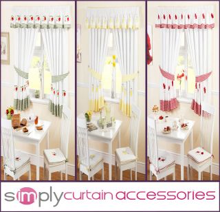 Ready Made Embroidered Kitchen Curtains Set & Accessories   3 designs