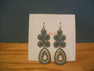   STELLA AND DOT CAPRI Chandelier Earrings   Turquoise New on card