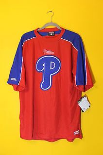 New Stitches MLB Philadelphia Phillies red jersey shirt mens M $55
