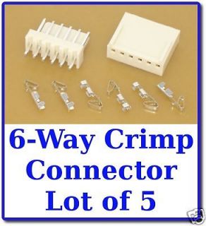 newly listed 5x 6 way latching pin header crimp terminal