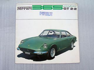 Original Vintage Ferrari 365GT 2+2 Pininfarina Car Sales Brochure 