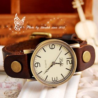 Hotsell vintage style high quality leather strap quartz unisex watch 