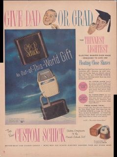 custom schick electric shaver 1954 antique home ad time left