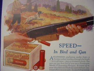 1927 remington model 10 shotgun bird hunting poster  9 25 