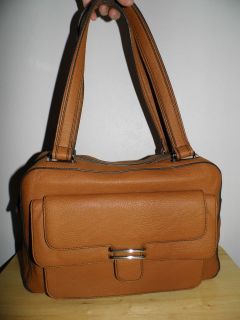 Jessica Simpson Large Brown Faux Leather Satchel Shoulder Bag, New w 