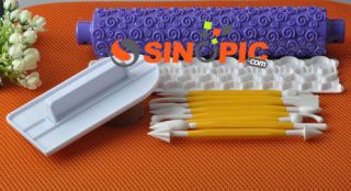 4sets (14 pieces) Ribbon/Rolling pinCake Cutter Fondant Sugarcraft 