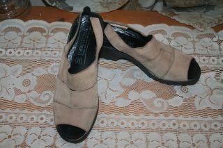135 ROMIKA Beige leather Sling back Open Toe Clogs EURO Shoes 39 us 8 