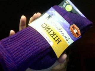   Med Cushion Hiking Crew Socks Purple Blue Heather sz MED USA MADE
