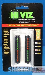 HiViz 2in1 Magnetic Shotgun Sight TO350 Red / Green For Mossberg and 