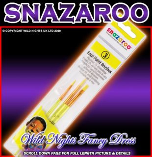 snazaroo face paint 3 pack assorted brushes set from united