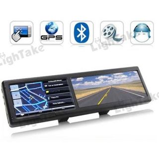 inch bluetooth rear view mirror with gps navigation back up camera 