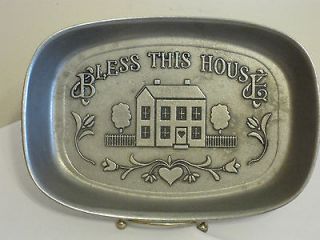 Wilton Armetale RWP Hand Crafted Country Ware Bless This House Tray 