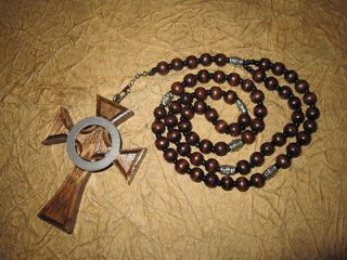   Saints Inspired Celtic Rosary wooden Saint style Cross Handmade USA