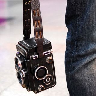New Arunvo Crossover Leather Strap Brown for ROLLEIFLEX