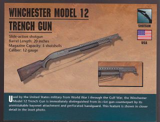 WINCHESTER MODEL 12 TRENCH GUN SHOTGUN Atlas Classic Firearms Gun CARD