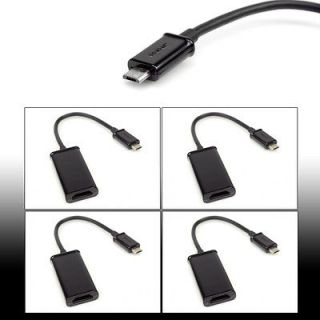 4X MHL MICRO USB TO HDMI BLACK ADAPTERS 1080P HDTV GALAXY TAB NOTE 