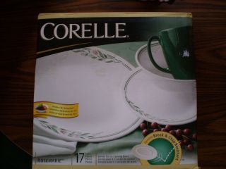 NEW Set of 17 Corelle Dishes in Rosemarie Pattern   Service for 4 Plus 