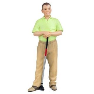 DOLLHOUSE PEOPLE HAND PAINTED POLY RESIN FIGURE MAN GOLFER