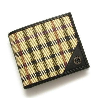 New Synthetic Mens Leather Bifold Wallet Checkered Inner Black Card 
