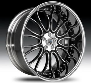 24 asanti af145 black chrome wheels rims 2 piece tone