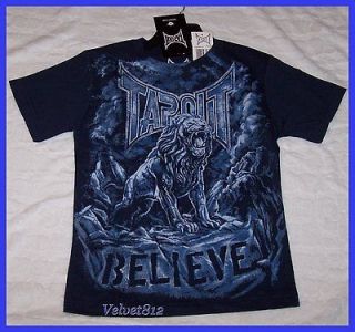 Awesome TAP OUT Little Boy Medevial Blue BELIEVE LION T Shirt sz 5