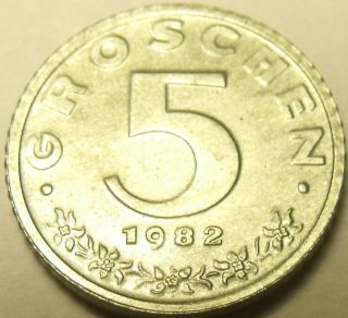 proof austria 1982 5 groschen zinc proof coin free ship