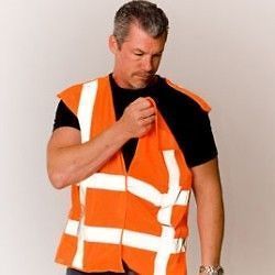   Case Lot of 25 ANSI Class 2 Orange Reflective Safety Vests