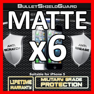 6PC ANTI GLARE MATTE Screen Protector Guard Film Shield Apple iPhone 5 