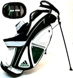 NEW Adidas Golf AG Strike Stand Bag White/Black/Green 6 way Top Retail 