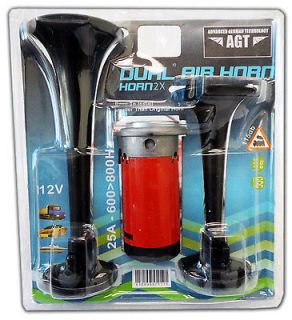 Black Air Horn Kit Train Kit for Cars/Trucks uses 12V Power Easy to 